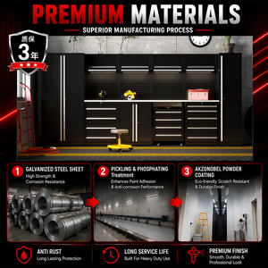 Ensembles d'Atelier et de Garage: Coffres à Outils en Acier et Armoires de Rangement, Grand Meuble à Outils Combiné, Établi de Garage/Mobilier Métallique - Product Image 3