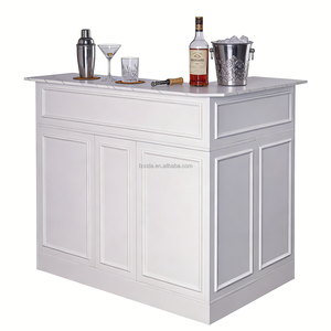 Wood L-Shaped Bar Table <strong>Corner</strong> Display <strong>Cabinet</strong> 4-Tier Liquor Wine Glass Storage Modern MDF Panel <strong>White</strong> Floor Mount Home - Product Image 2