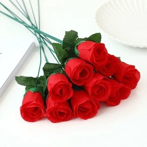 Roses artificielles du fabricant, branche unique, en tissu tressé, pour décoration de mariage, bouquet de la Saint-Valentin - Product Image 3