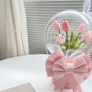 Caja transparente de embalaje de flores DIY acrílico Bobo Ball tulipán abrazo cubo dulce planeta ramo caja de plástico para bricolaje - Product Image 5