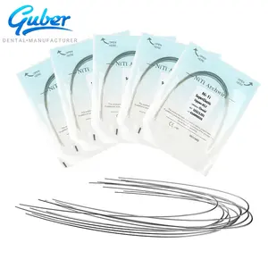 + Guber fornisce materiali di consumo dentali 10 pz/pacco Super elastico Niti rotondo/rettangolare filo arco ortodontico