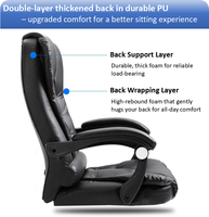 Chaise de bureau exécutive haut de gamme en cuir PU réglable avec support lombaire et appui-tête