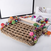 Balançoire double perroquet à chaîne colorée avec hamac en filet d'escalade, jouet éducatif pour oiseaux, toutes les couleurs