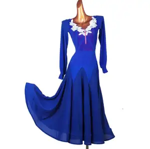 MQ251 Nouveau Manches Longues Robe Norme Nationale Danse Tango Valse Des Robes