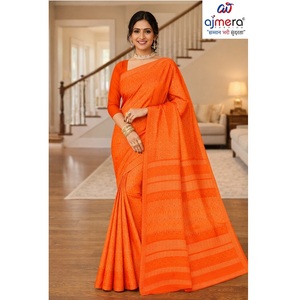Elegantes Saris de Algodón Suti para Mujer, Lujosos y Cómodos, Estilo Tradicional Clásico, para Fiestas, Oficina, Uso Casual, Todas las Temporadas, Protección Solar - Product Image 2