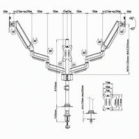 Support de bureau à bras articulé pour moniteur double, triple ou quadruple pour bureau