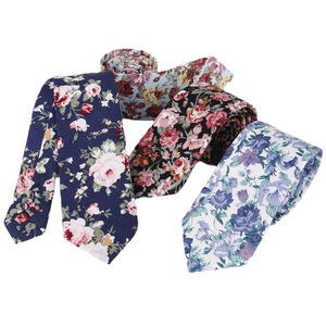 Corbata de algodón con flores para hombre, corbata fina Multicolor a la moda, 6cm, para boda, venta al por mayor - Product Image 1