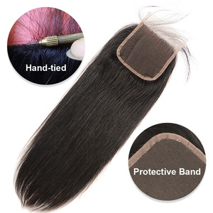 Cheveux 100% Remy Péruviens HD Super Double Drawn Lisses Naturels 4x4 Pouces Long Front SDD pour Lace Transparente Cheveux Humains pour Femmes - Product Image 5