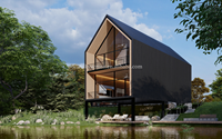 Maison préfabriquée en acier, 2 chambres, salon, cabane de luxe, design moderne, installation facile
