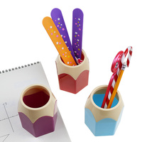 BECOL Nouveauté Grande capacité Bureau Étude Papeterie Rangement de bureau Seau de rangement mignon en forme de crayon Porte-stylo en plastique
