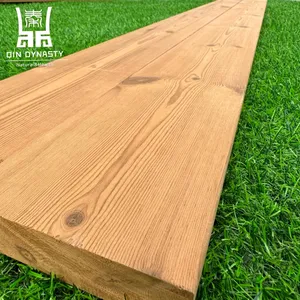 Tablero de suelo de madera maciza para exteriores de fábrica, madera de pino, madera térmica, tableros exóticos, tableros articulados con dedos, 20 MM de espesor