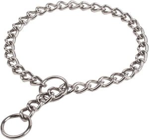 <span class=keywords><strong>Collar</strong></span> de entrenamiento antitirones para perros grandes, cadena P de doble anillo, arnés de perro de Metal cromado de hierro de estilo sólido Simple - Product Image 1