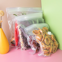 Bolsas de Almacenamiento al Vacío Transparentes Reutilizables de Grado Alimenticio con Válvula de Aire y Cierre de Cremallera para Sushi, Gelatina, Comida para Mascotas, Leche, Chicle