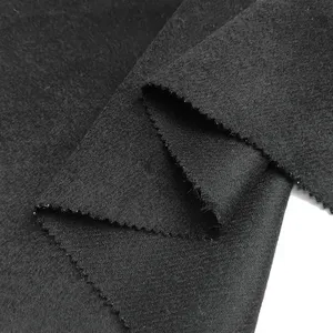 High Quality 100% Wool Single Sided Black Wool Fabric