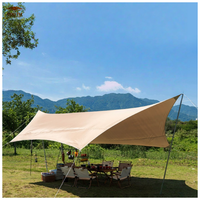 Abri de camping portable hexagonal imperméable pour l'extérieur, bâche de protection solaire et de pluie en polyester Oxford, protection UV quatre saisons