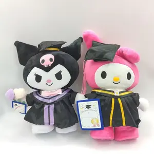 Hot Selling Cute Cartoon Sanrio Plush Graduation Melody Kuromi Figure Toy Stuffed Animals Graduate Sanrio Plush Toy