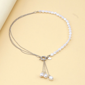 Collar con Borlas de Perlas de Imitación Blancas, Cadena de Varias Capas con Colgante de Perlas de Imitación, Joyería para Fiestas - Product Image 4