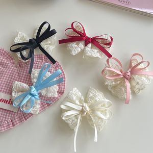 Spitzenband-Haarspange Elegante Schleifenknoten-Haarklammer Mädchenhafter Weißer Seitenclip Kopfschmuck Japanischer und Koreanischer Stil Kinder Günstig Großhandel - Product Image 4