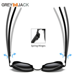 Lunettes de soleil unisexes Greyjack, monture noire en métal TR, verres TAC, protection UV400, pour la conduite, le cyclisme et les tenues tendance - Product Image 3