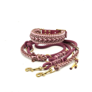 2026 ソフトパーソナライズドペット犬用首輪とリード、ヘビーデューティーロープPUレザーリード、高級編み込み装飾セット（カスタムロゴ付き） - Product Image 6