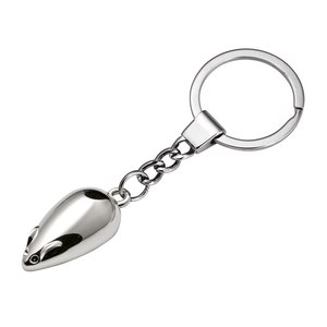 Silver <b>Mouse</b> Keychain Metal Chain Pendant <b>Small</b> Animal Shape Key Ring Accessory - Product Image 1