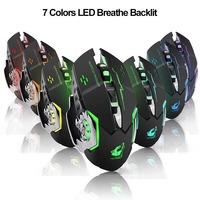 Souris de Jeu Sans Fil Keywin LED à Réponse Rapide 2.4G, Rechargeable 1600 DPI 7D, Rétroéclairage Respirant LED pour Grossiste