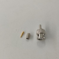 Câble 2.5C-2V 75 ohms de haute qualité, étanche, pour audio, CCTV, connecteur coaxial RF BNC mâle à sertir