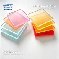 Plaque acrylique translucide colorée, panneau PMMA effet gelée pastel, résistant aux UV pour la décoration, les cloisons, l'éclairage et les présentoirs de vente au détail