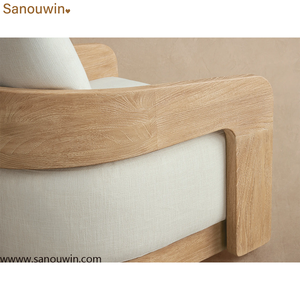 Fauteuil d'<span class=keywords><strong>extérieur</strong></span> pivotant <span class=keywords><strong>en</strong></span> teck avec coussin à séchage rapide, résistant aux intempéries, pour terrasse - Product Image 6