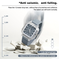 Montre à quartz carrée MINGRUI avec logo personnalisé pour femmes, boîtier transparent de 34 mm, minimaliste, en plexiglas, résistante aux éclaboussures 30 m, batterie de 2 ans, 6 couleurs