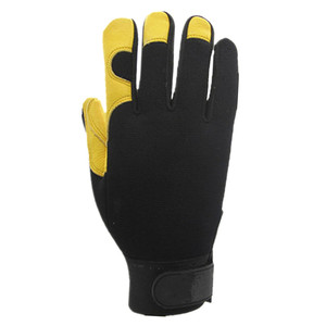 SONICE Custom Factory Wholesale <span class=keywords><strong>Yellow</strong></span> Leather Anti-silp Anti-Vibration <span class=keywords><strong>Driving</strong></span> Touch Screen Mechanic Safety <span class=keywords><strong>Work</strong></span> Guantes - Product Image 3