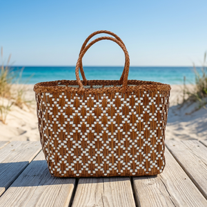 Flower Small <b>Bag</b> Fashion Handwoven <b>Leather</b> <b>Tote</b> <b>Bag</b> Natural <b>Woven</b> Handbag for Women Travel Beach Gift - Product Image 2