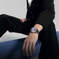 AGELOCER Montre originale de la Station spatiale pour hommes Date Saphir Montre mécanique automatique Bracelet en cuir Lunette diamantée avec boîte