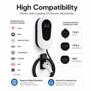 Chargeur de batterie rapide pour véhicule électrique mural CE US PLUG 40A, 110V 240V, Plug-and-Play, station de charge sans fil - Product Image 1