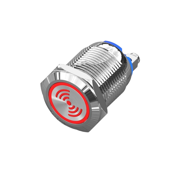 Sweider 16/19/22mm Push Button Switches Waterproof Metal Buzzer with Screw Feet 12V Intermittently Flashing Sound & Light Alarm