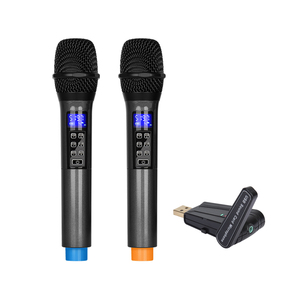 Sistema de Micrófono Inalámbrico UHF Portátil con Interfaz de Tarjeta de Sonido USB, Micrófono para Computadora de Escritorio, Incluye Auriculares - Product Image 1