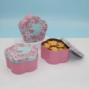 กล่องดีบุกคุกกี้รูปดอกไม้ทำจากโลหะสำหรับเก็บลูกกวาดกล่องดีบุกช็อกโกแลต - Product Image 5