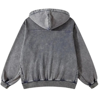 Sweat à capuche personnalisé avec logo, effet délavé vintage, en molleton bouclette 420 g/m², style streetwear uni et vieilli pour homme