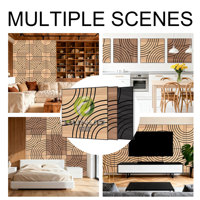 Panneau acoustique en fibre de polyester rainurée en placage de bois, design 3D pour salon, utilisation extérieure - Haute efficacité acoustique