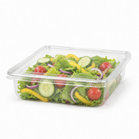 Boîte à dessert et salade transparente en PET de qualité alimentaire, conteneur alimentaire jetable en plastique transparent avec couvercle pour boulangerie à emporter