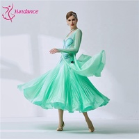 B-19527 Yundance Nouvelle tenue de danse de salon moderne de norme nationale, robe de danse de salon avec plis en soie perlée