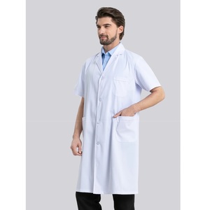 Curto mangas laboratório casaco uniforme feminino enfermeira & masculino enfermeira branca médicos uniformes - Product Image 6
