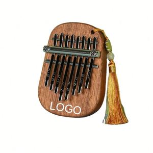 Kalimba de 8 Teclas con Logotipo Personalizado Serigrafiado, en Forma de Corazón de Madera, Gota de Agua, Llavero Miniatura, Piano de Pulgar, Instrumento Musical - Product Image 1