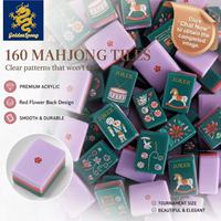 GoldenLoong Luxury Deluxe Nutcracker Theme 3-Layer Engraved Acrylic <strong>American</strong> <strong>Mahjong</strong> <strong>Tiles</strong> Green 160Pcs Entertainment Gift Set