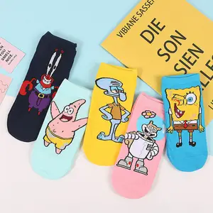 Sifot Wholesale Custom Cute Cartoon Character Cotton Faces Designer Funny Teen Girls Socks Non-slip Women Anime Ankle Socks