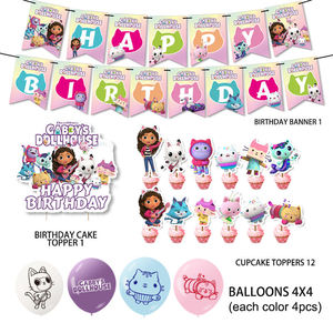Ballons de fête pour baby shower, cadeaux d'anniversaire pour filles, design mignon, ballons de <span class=keywords><strong>maison</strong></span> de poupée pour filles, décorations de fête de princesse <span class=keywords><strong>Gabby</strong></span>, fournitures - Product Image 5