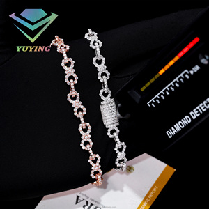 Pulsera de Cadena de Plata de Ley S925 Estilo Hip Hop con Moissanita VVS Color D y Certificado GRA, Joyería de Pulsera Infinita Iced Out - Product Image 5