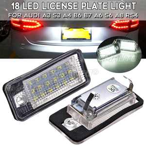 ไฟส่องป้ายทะเบียน 2 ชิ้น 18LED ป้องกันการเกิดข้อผิดพลาด สำหรับ Audi A3 S3 A4 B6 A6 S6 A8 RS4  8E0807430A 8E0807430B 8E0943021B 8E094302 - Product Image 1
