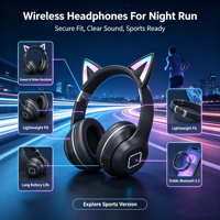 OEM ODM Nirkabel untuk Headset Bluetooth dengan Daya Tahan Baterai Lama dan Desain Telinga Kucing