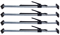 Barre de fixation de cargaison réglable pour camion, lot de 4, en aluminium/acier, 89 à 104 pouces